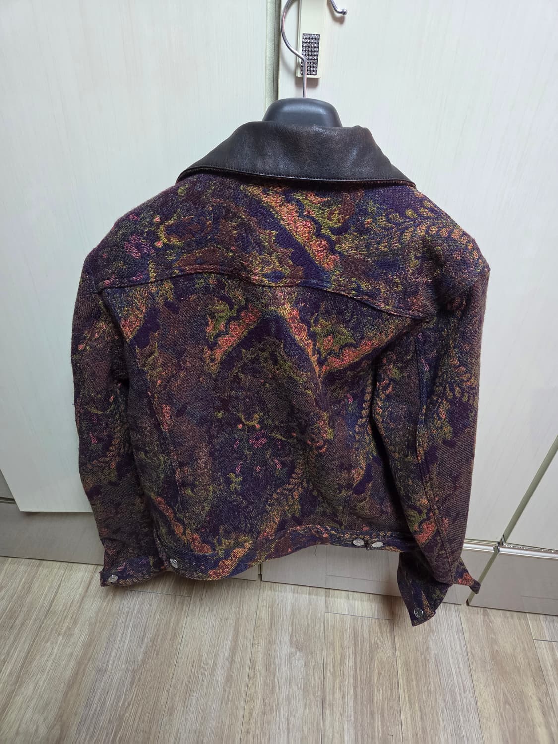 선플라워 레더 카라 트위드 트러커 자켓 상품이미지3