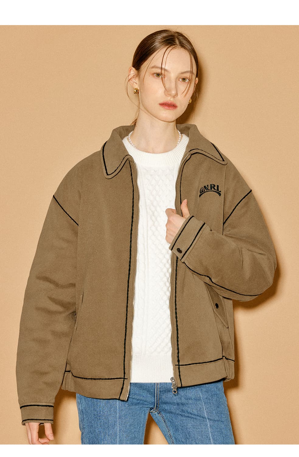 제네럴아이디어 스티치 다운 트러커자켓 상품이미지5