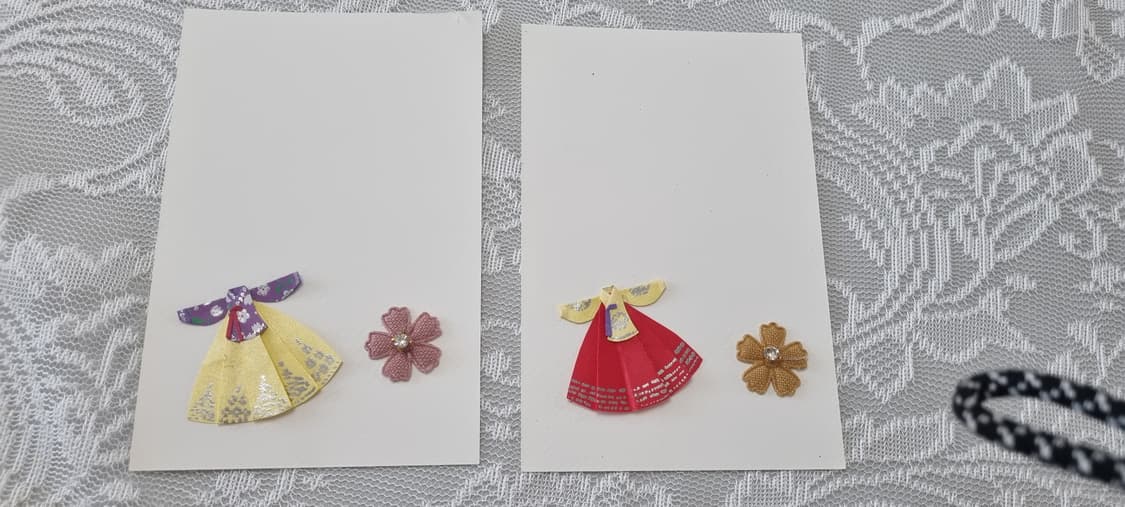 전통 수제 한복 엽서ㅡ 5장 상품이미지2