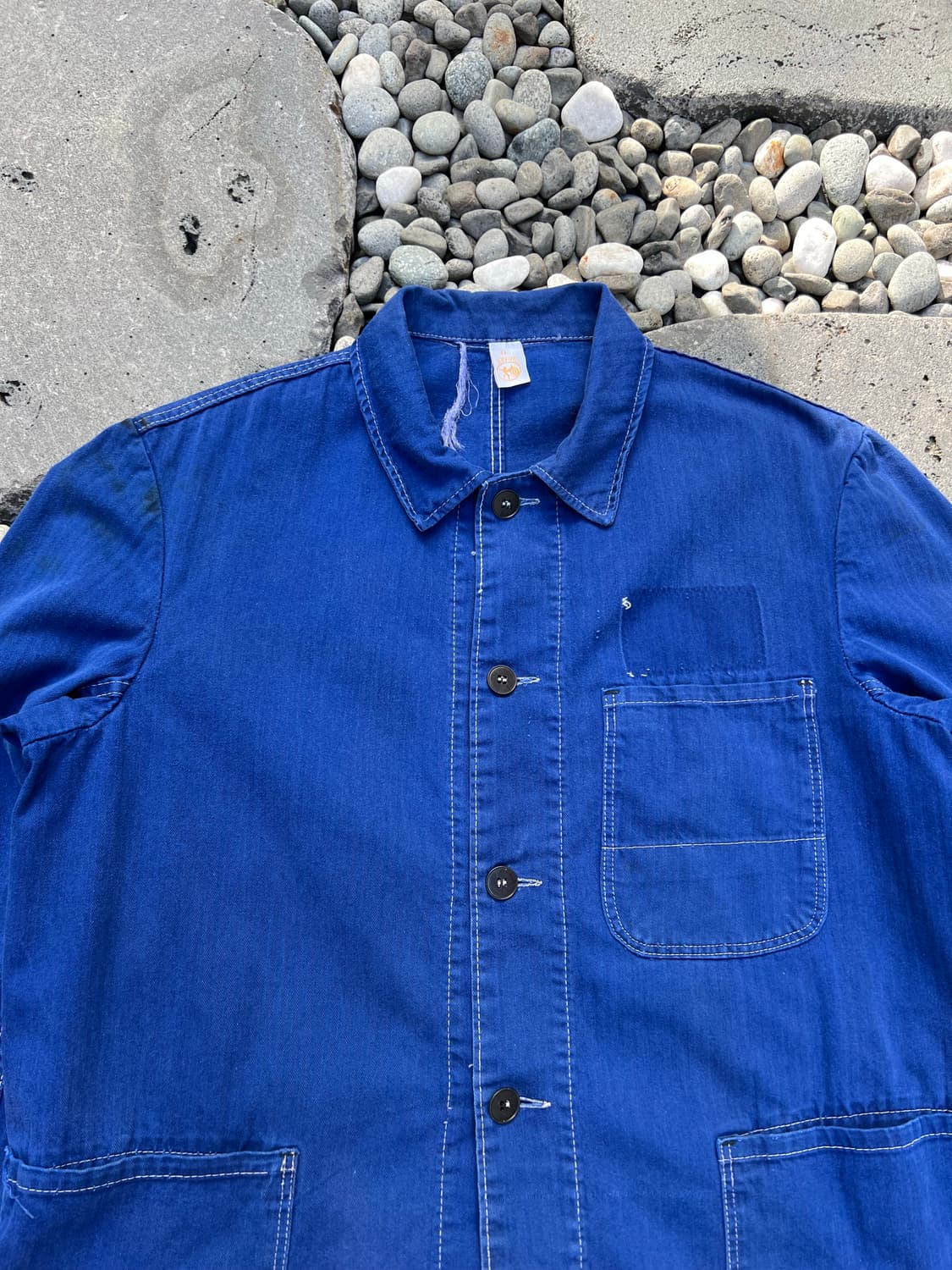 WASHING BLUE OLD VINTAGE HBT 헤링본프렌치워크자켓 상품이미지3