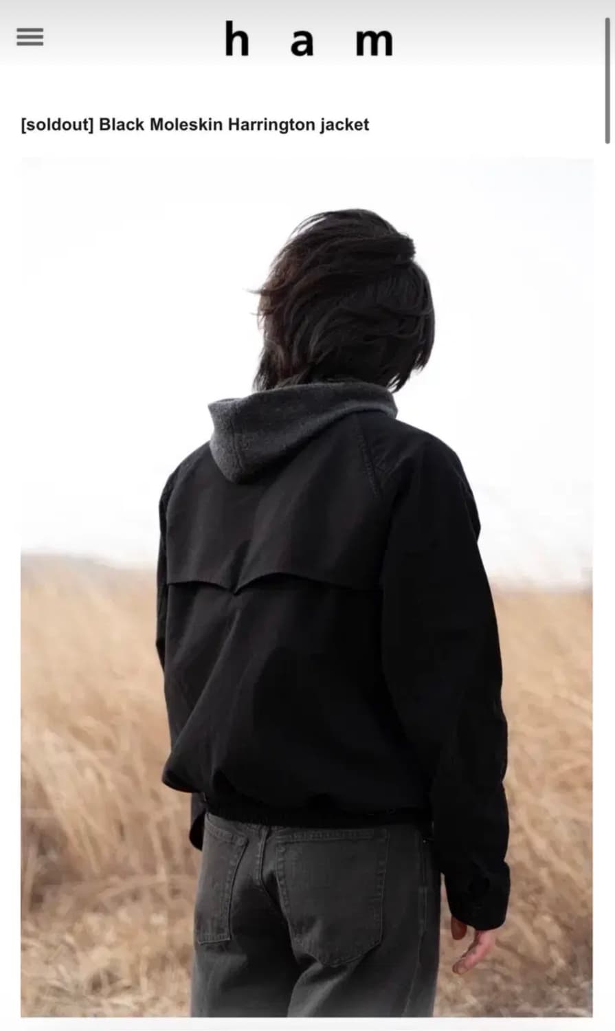 (2) ham 블랙 몰스킨 Harrington 자켓 상품이미지1