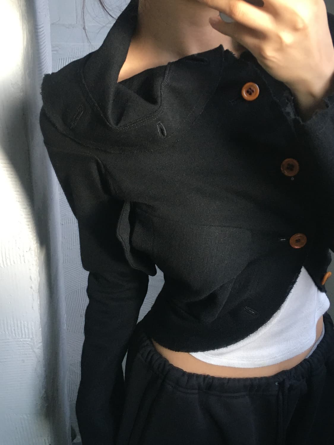 Comme des Garcons 꼼데가르송 블랙 울 카라 가디건 상품이미지2