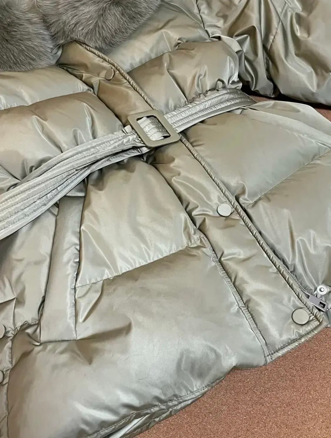 레브시티 벨트폭스패딩(카키) 상품이미지9