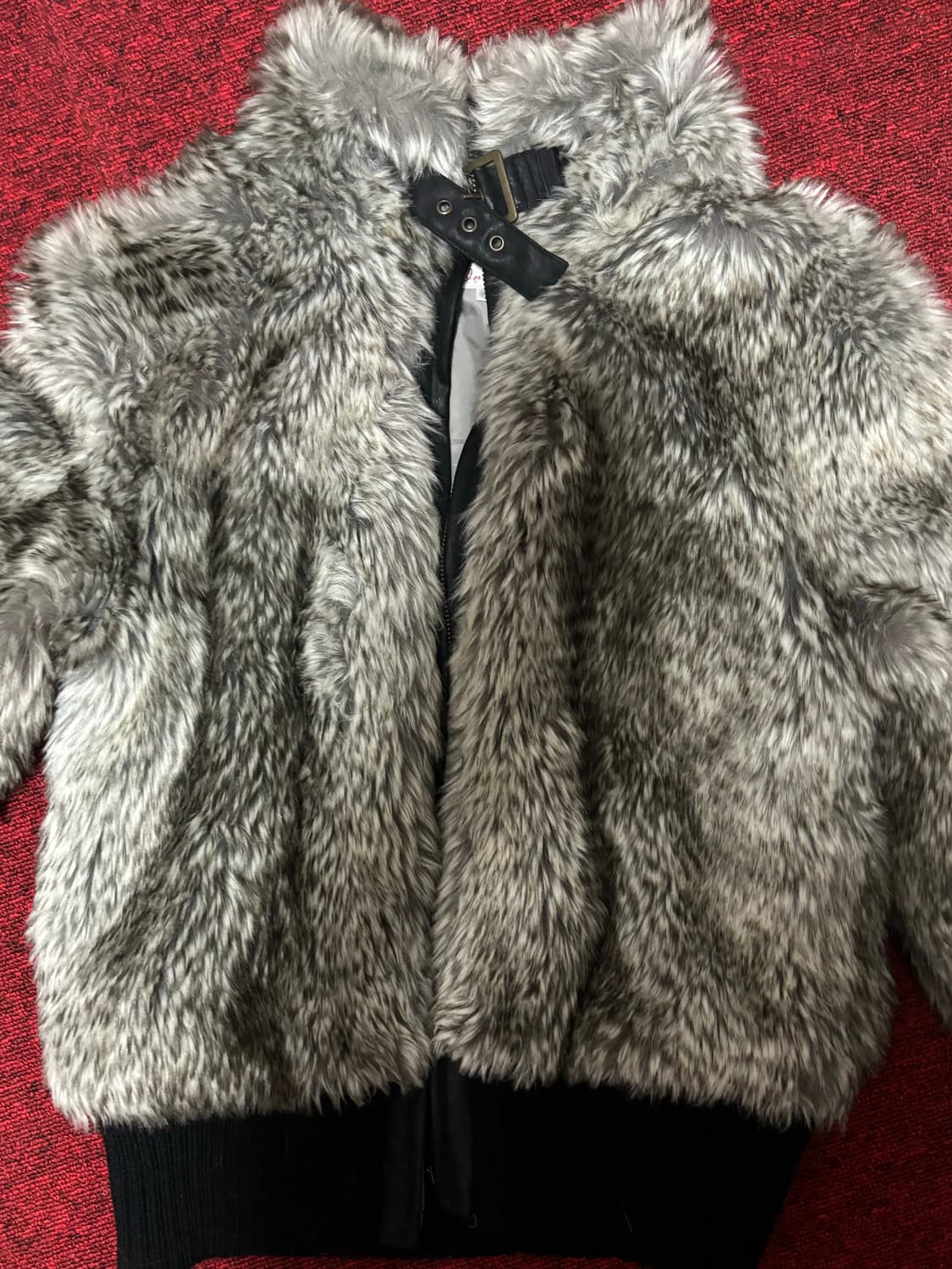 크롭 퍼 자켓 상품이미지1