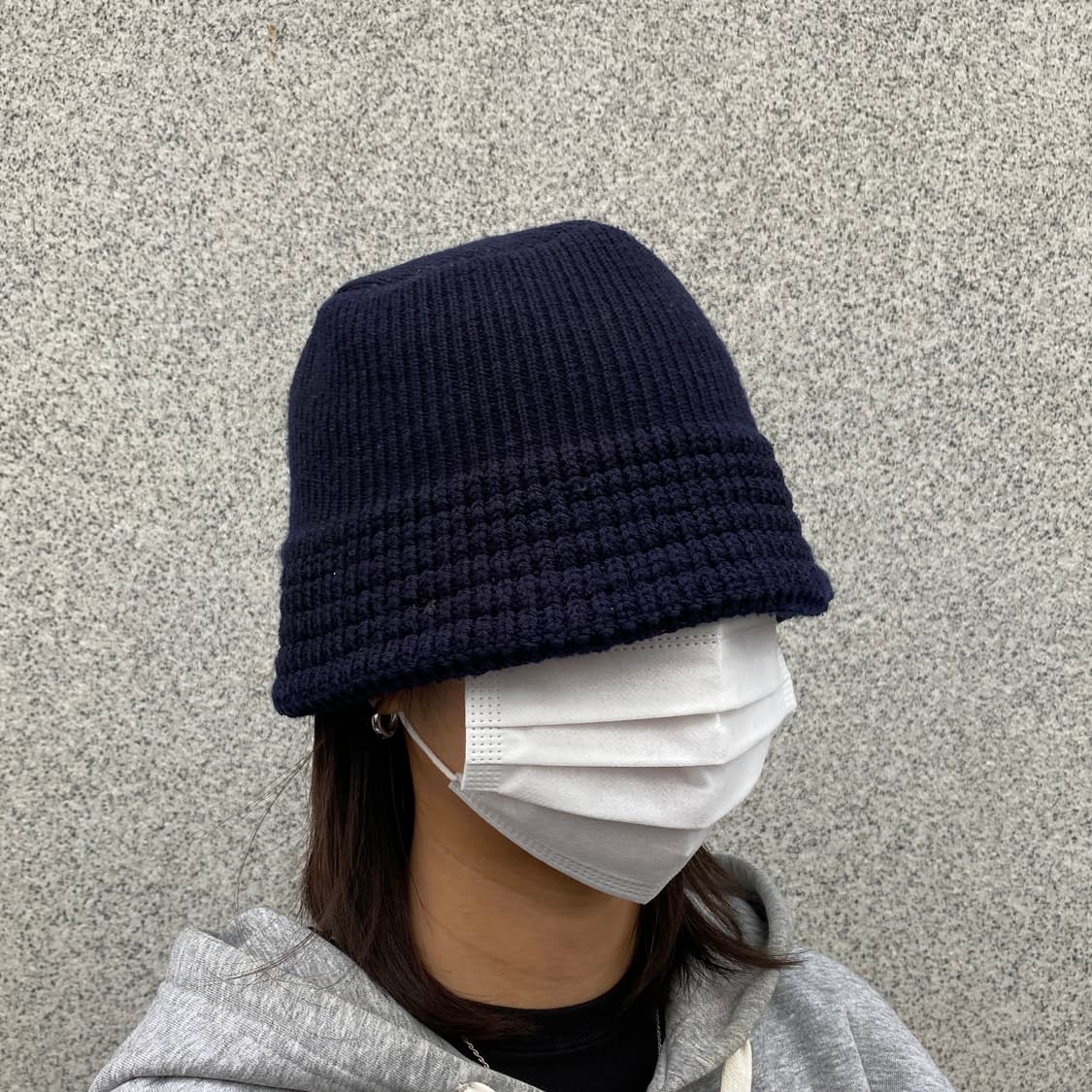 핸드메이드 스타일 청키 니트 버킷햇 상품이미지3