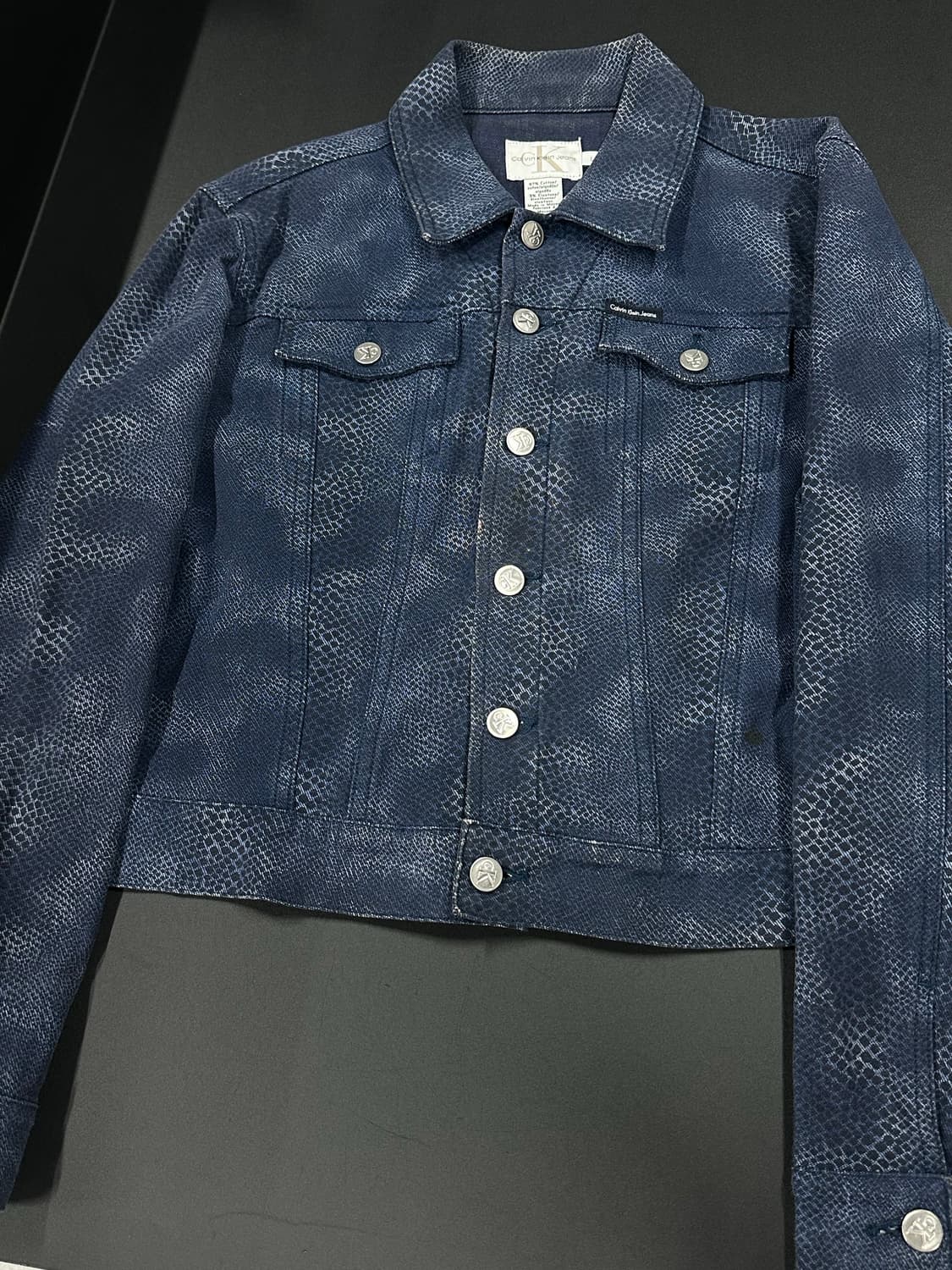 캘빈클라인 우먼 코튼 파이튼 뱀피 트리커 자켓 상품이미지3