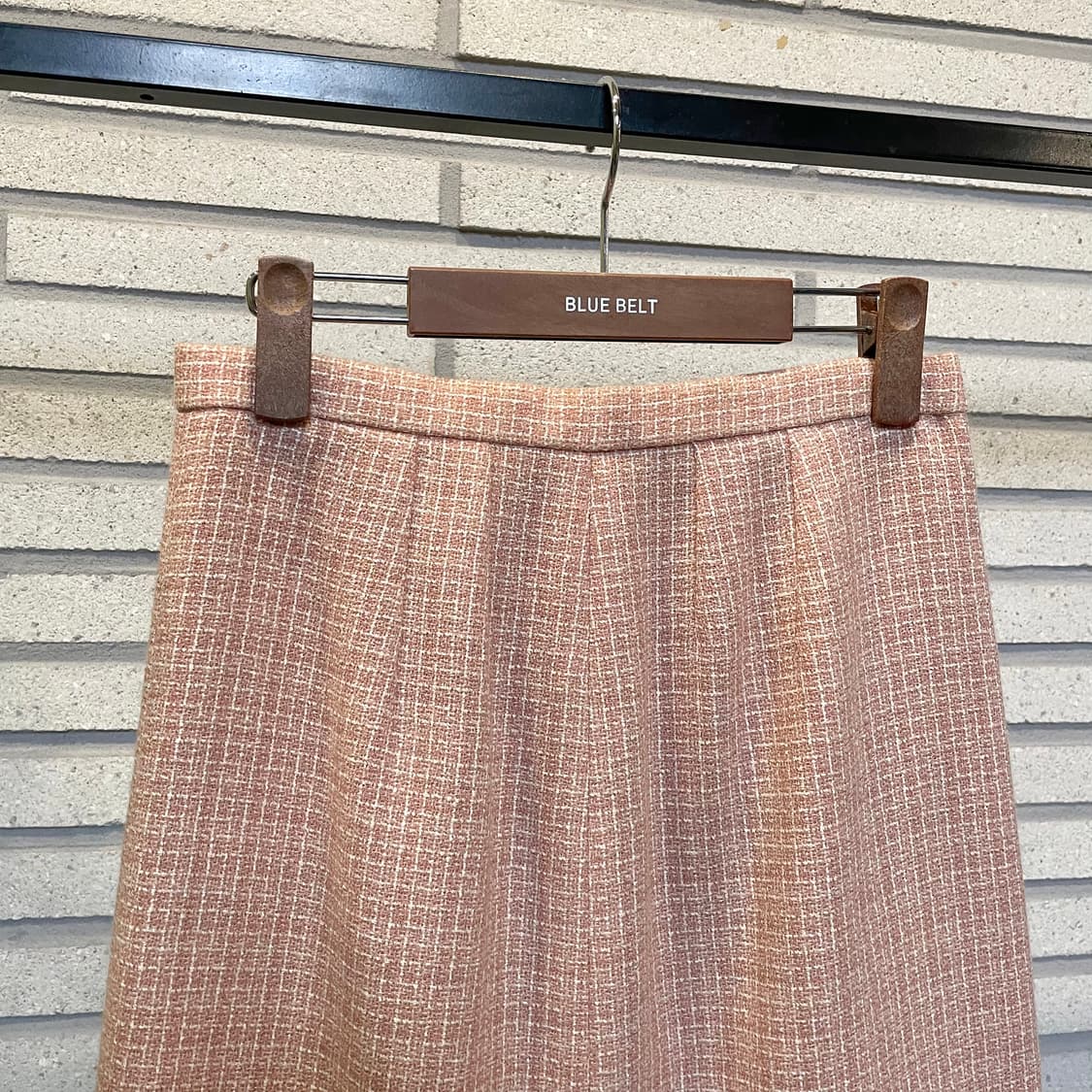 JPN VINTAGE 미니 스커트 사이드 지퍼 트위드 디테일 핑크 상품이미지4