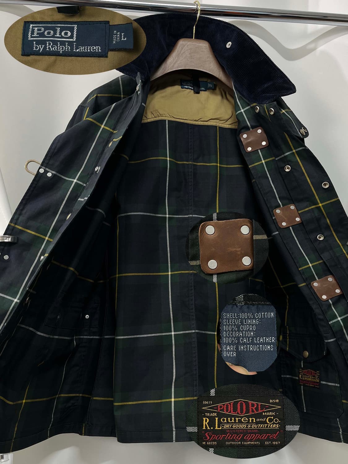 폴로 랄프로렌 왁스드 블랙와치 파이어맨 카코트 자켓 상품이미지3