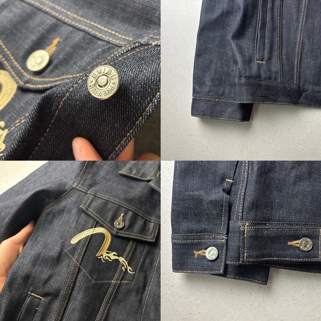 에비수 백로고 데님자켓 상품이미지5