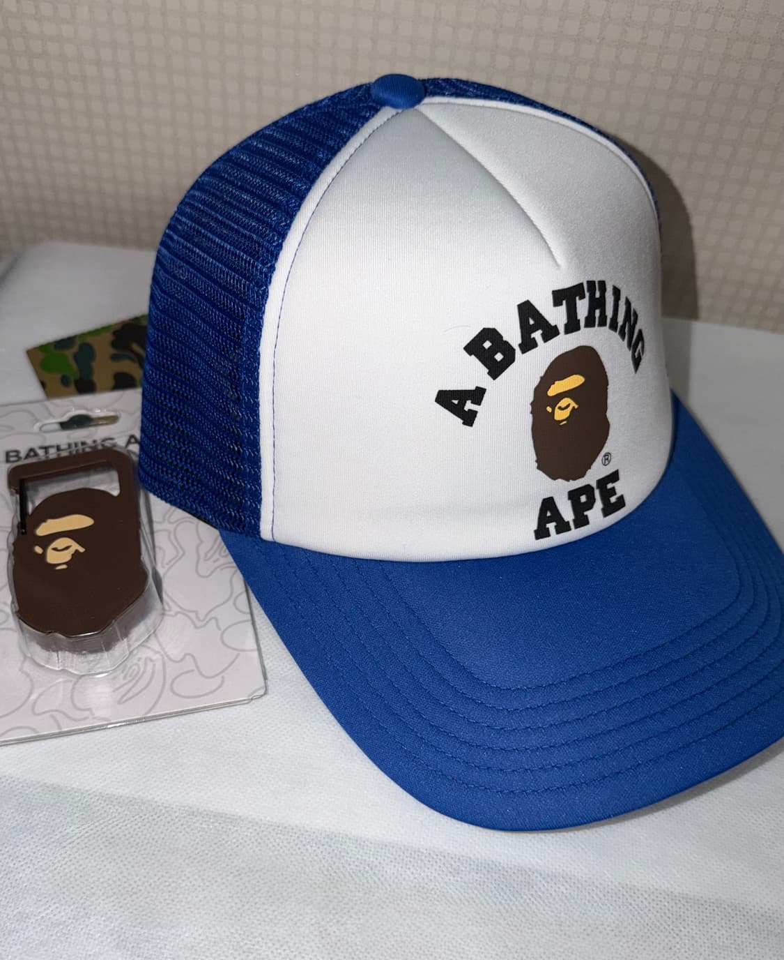 베이프 컬리지 메쉬캡 블루 상품이미지1