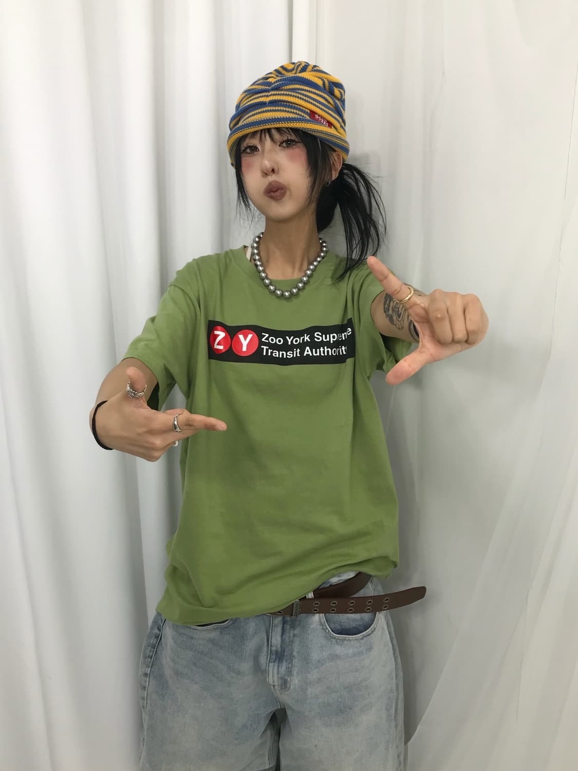 슈프림 X 주욕 트래짓 티셔츠 모스 - 25Ss 상품이미지2