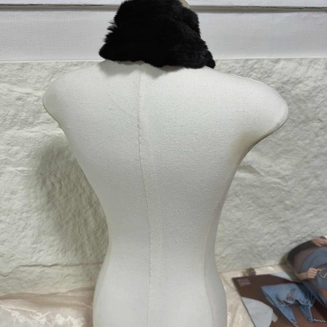 빈티지 블랙 토끼털 니트 목도리 스카프 상품이미지3