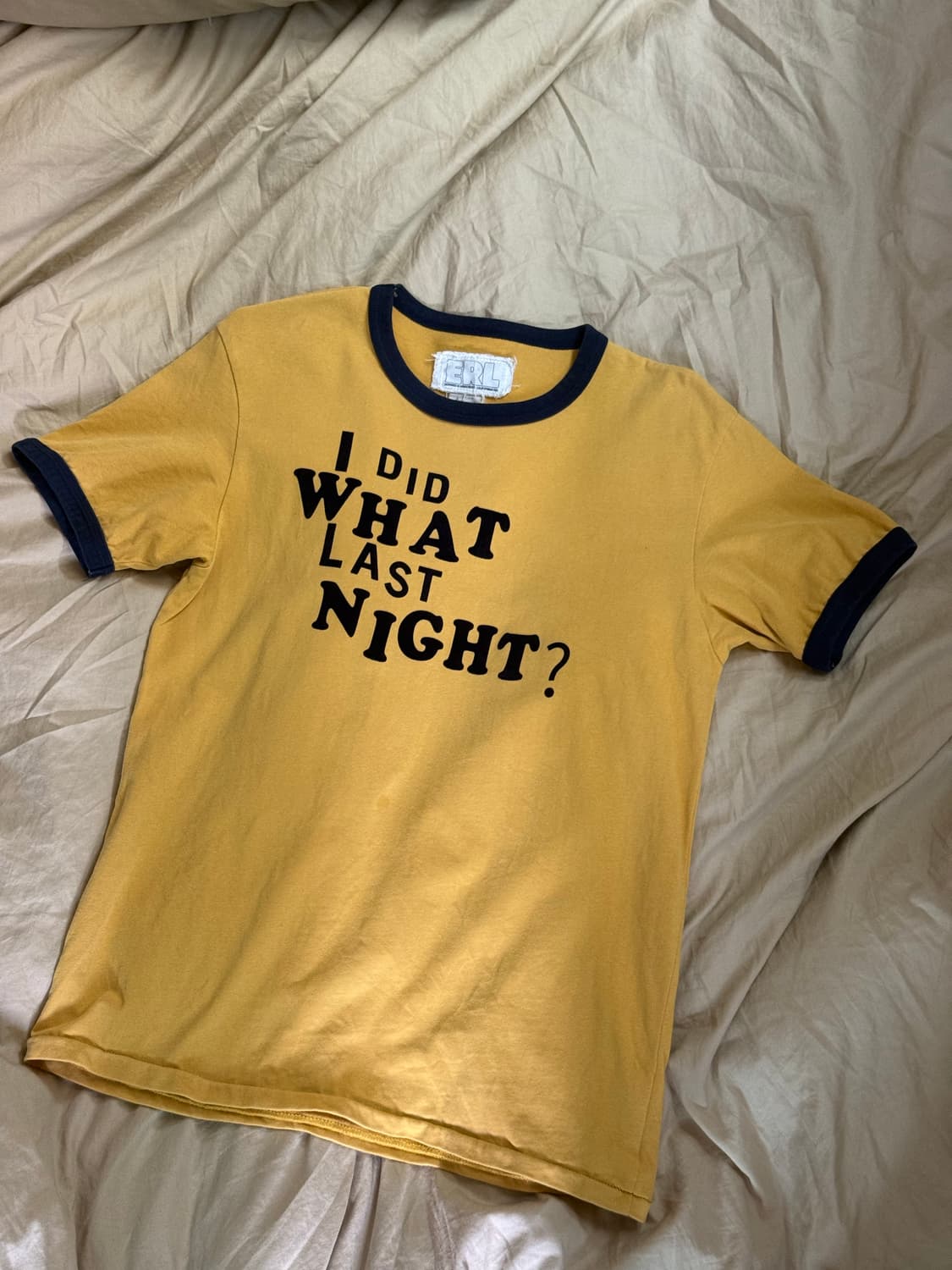 [S] ERL I Did What Iast Night? 링거 티셔츠 상품이미지1