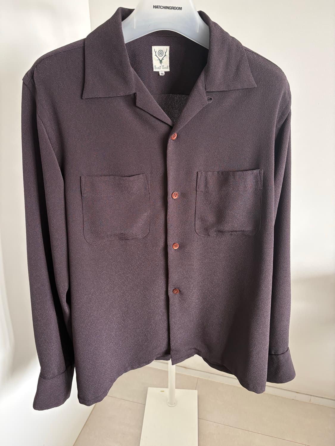 South2 West8 남이서팔 퍼플 브이넥 셔츠 M 상품이미지1