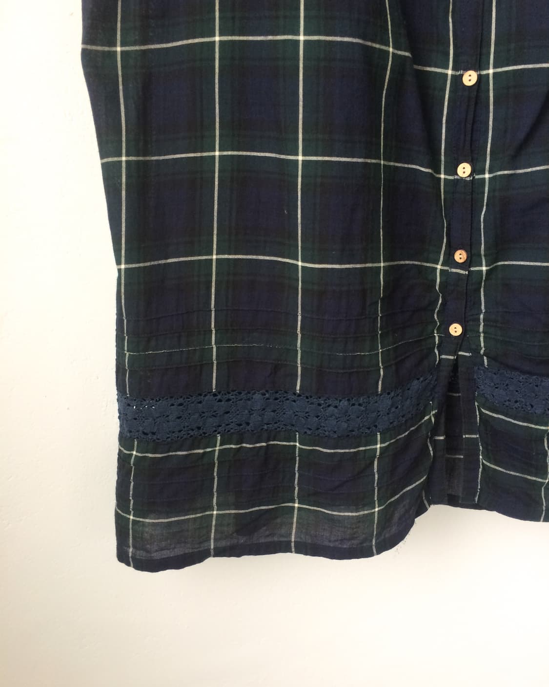 Button point check pattern sleevelss 상품이미지4