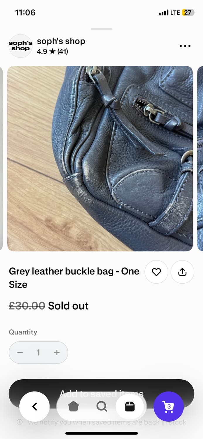 영국 빈티지 soph's shop 가죽가방 상품이미지5