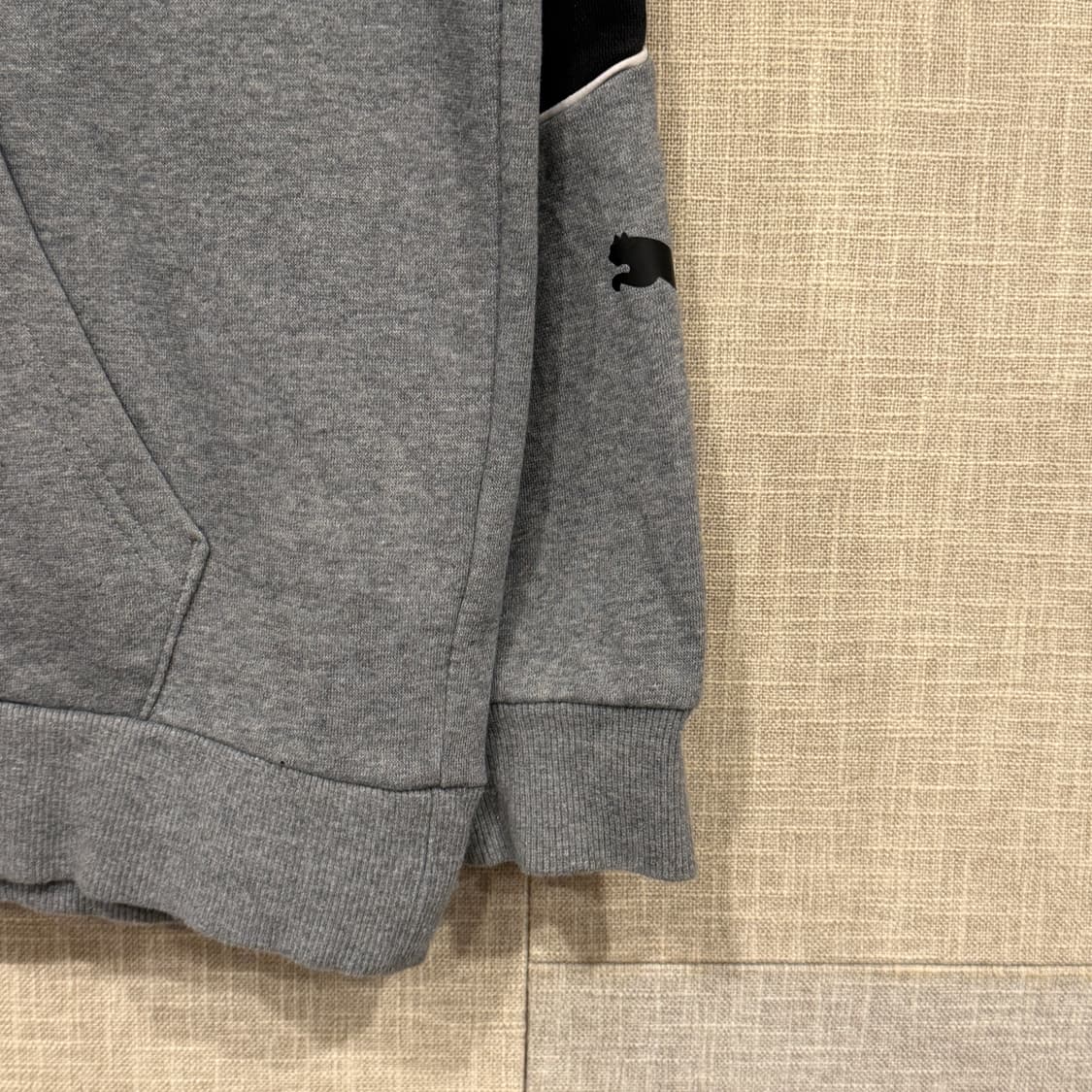 푸마 매쉬 스몰로고 후드티 그레이 L 상품이미지3