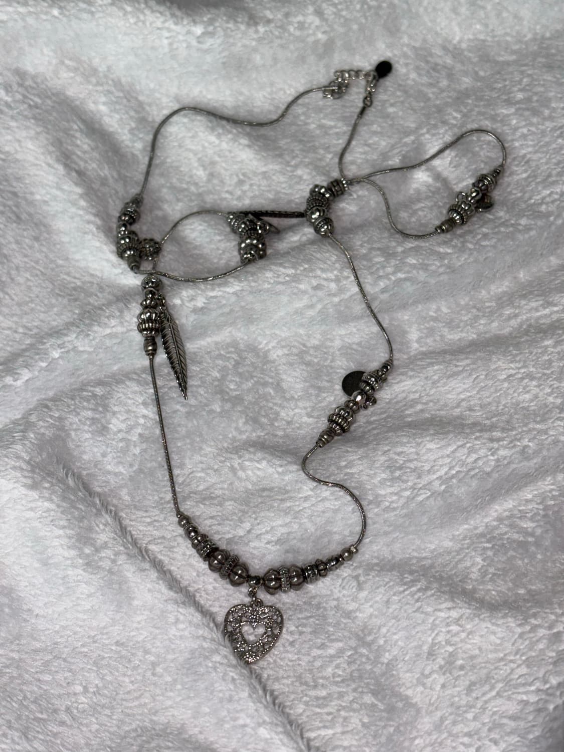 하트 나뭇잎 펜던트 빈티지 목걸이 상품이미지1