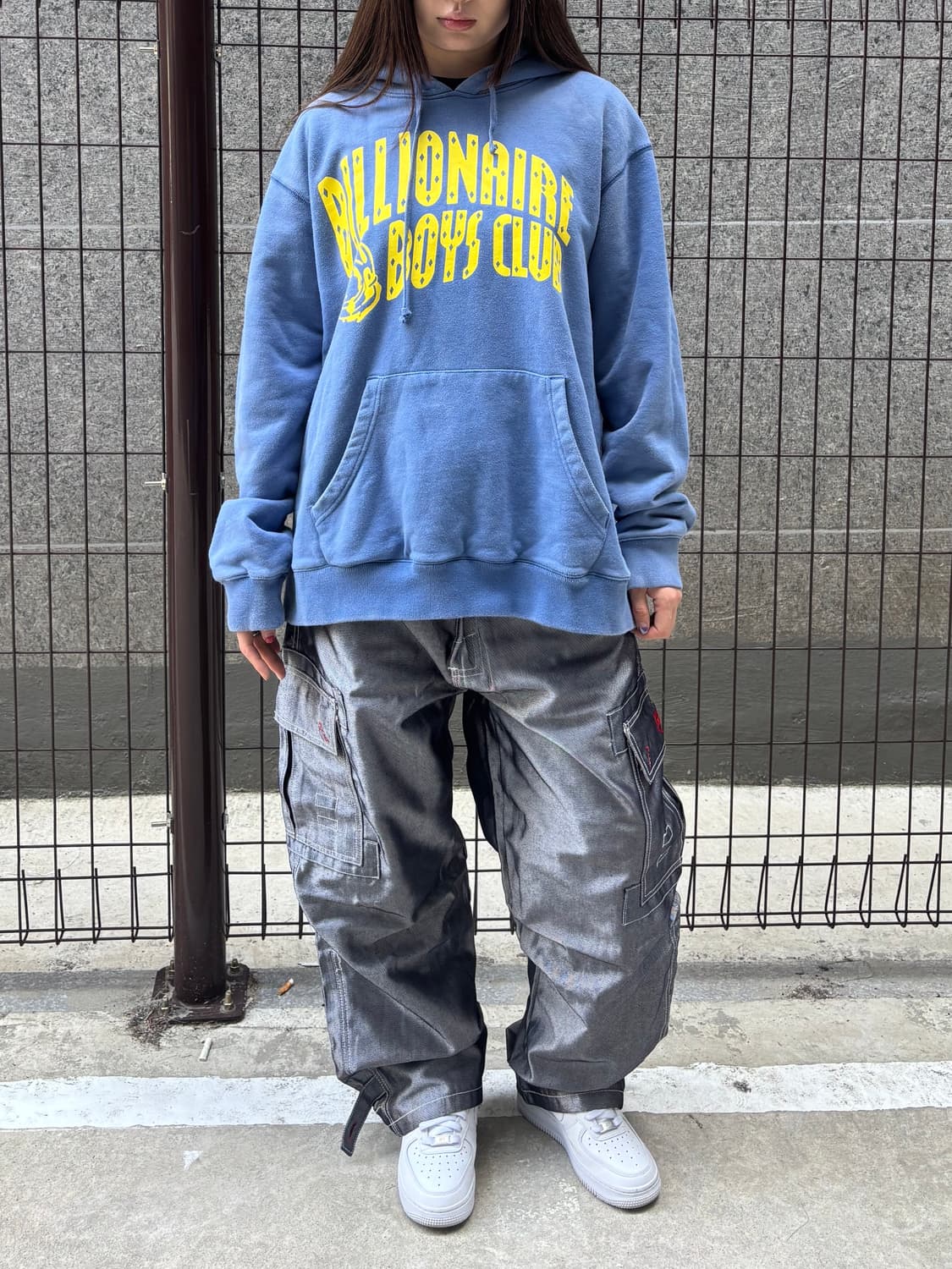 빈티지 블루 로고 후드티 상품이미지5