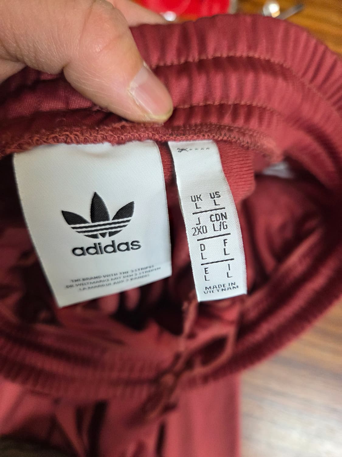 아디다스 핀턱 와인 버건디 와이드 트랙팬츠 xl xxl 34~ 상품이미지3