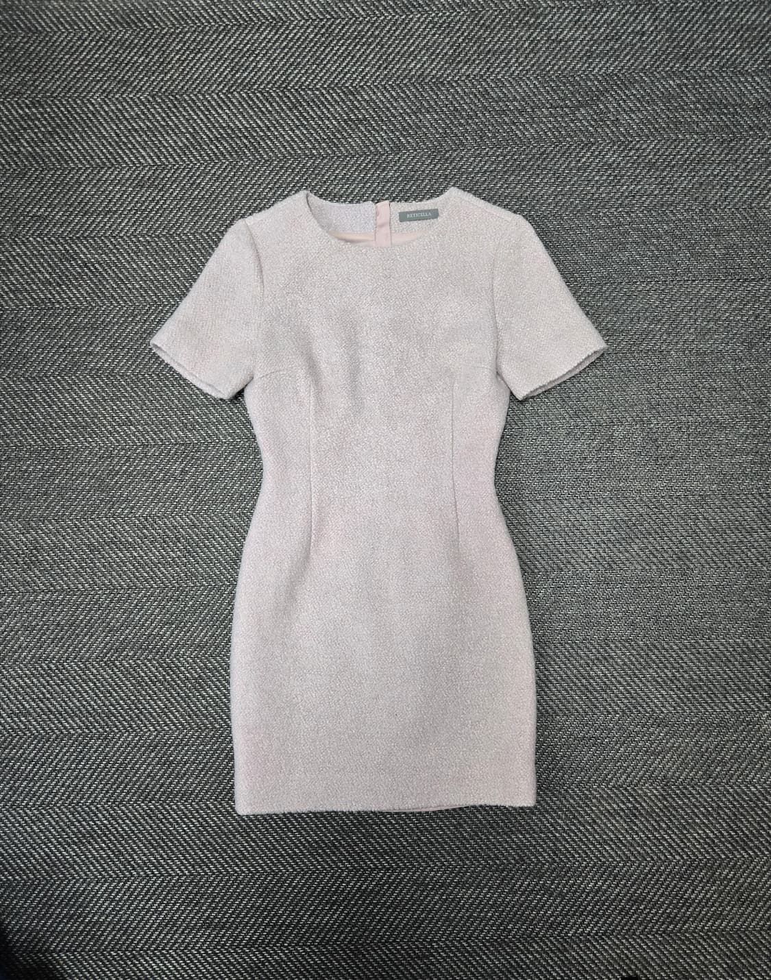 레티첼라 울60% 트위드 반팔 미니 원피스 상품이미지1