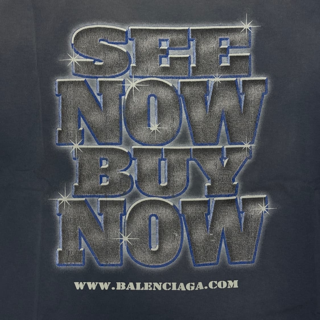 BALENCIAGA 발렌시아가 SNBN 라지 핏 티셔츠 블루 상품이미지4
