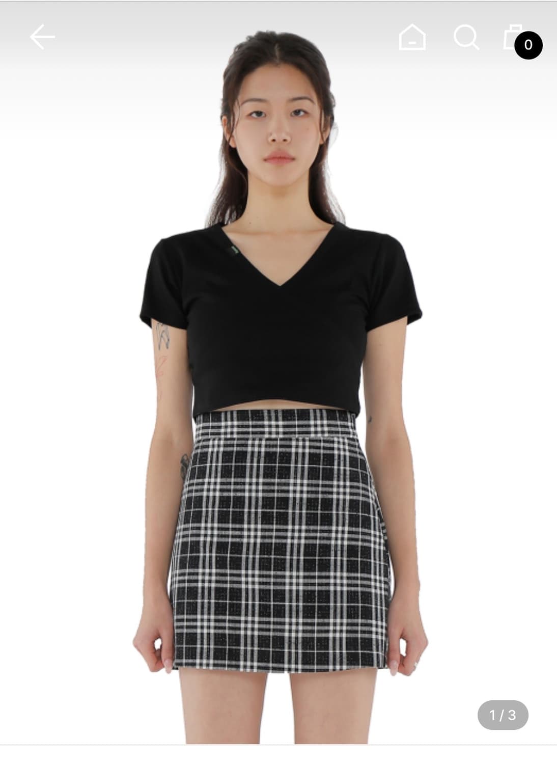 큐리티 크롭티셔츠 C WRAP CROP T SHIRT 상품이미지2