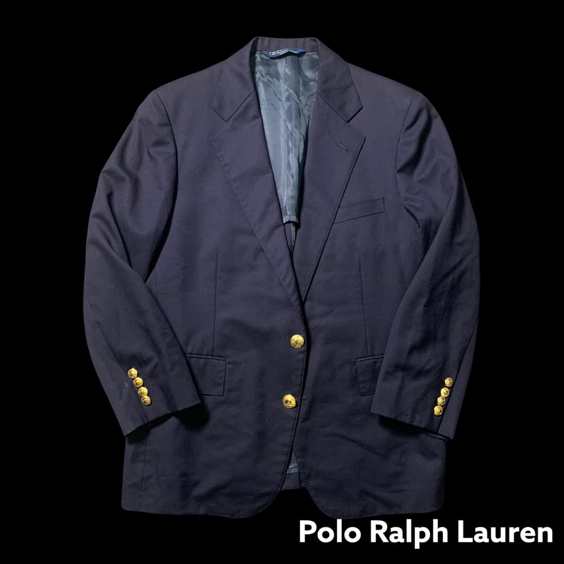 [S] 폴로 랄프로렌 남색 금장 버튼 셋업 자켓 팬츠 상품이미지2