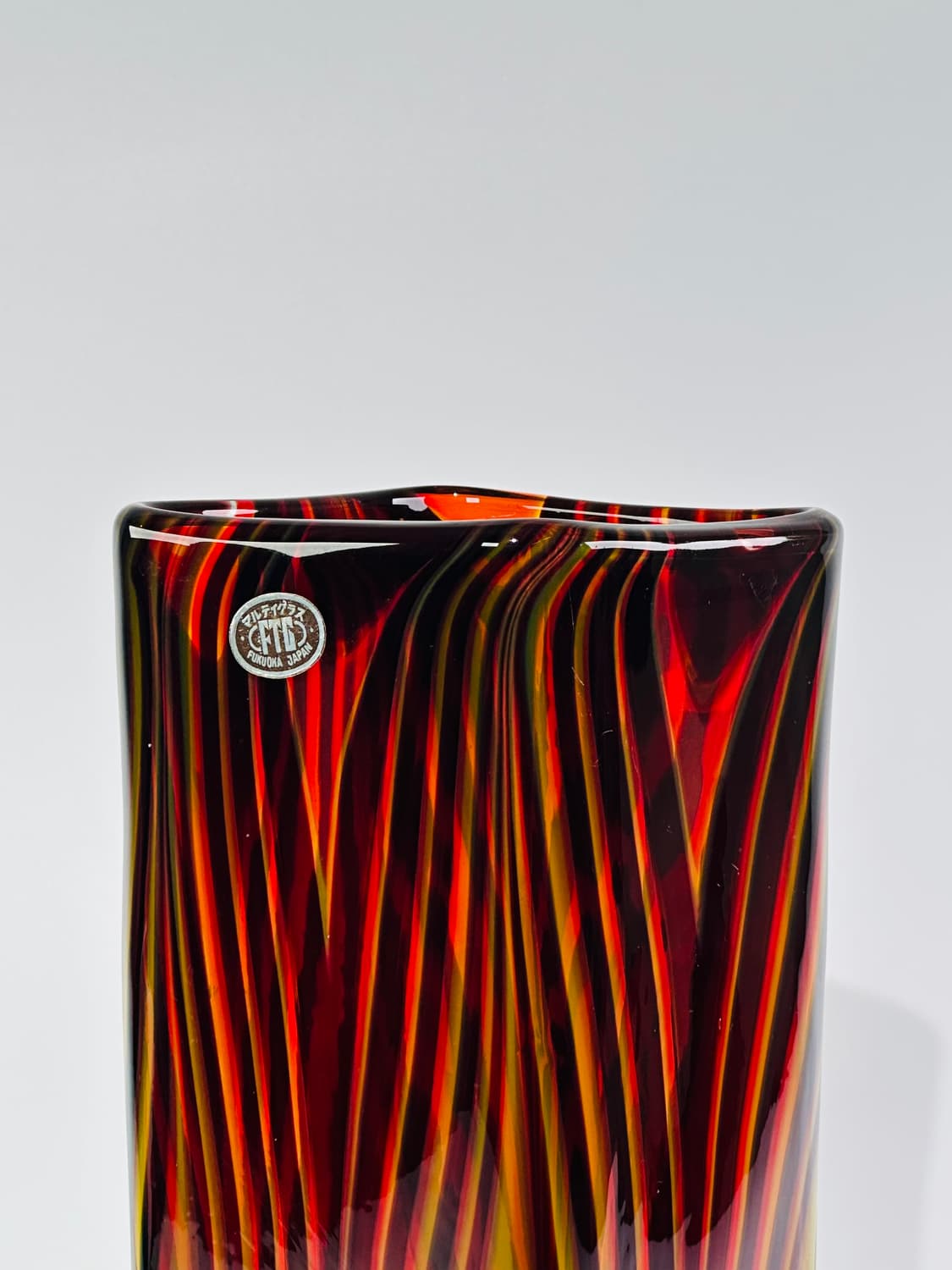 일본 빈티지 마르티 아트글라스 스퀘어 대형 화병 상품이미지2