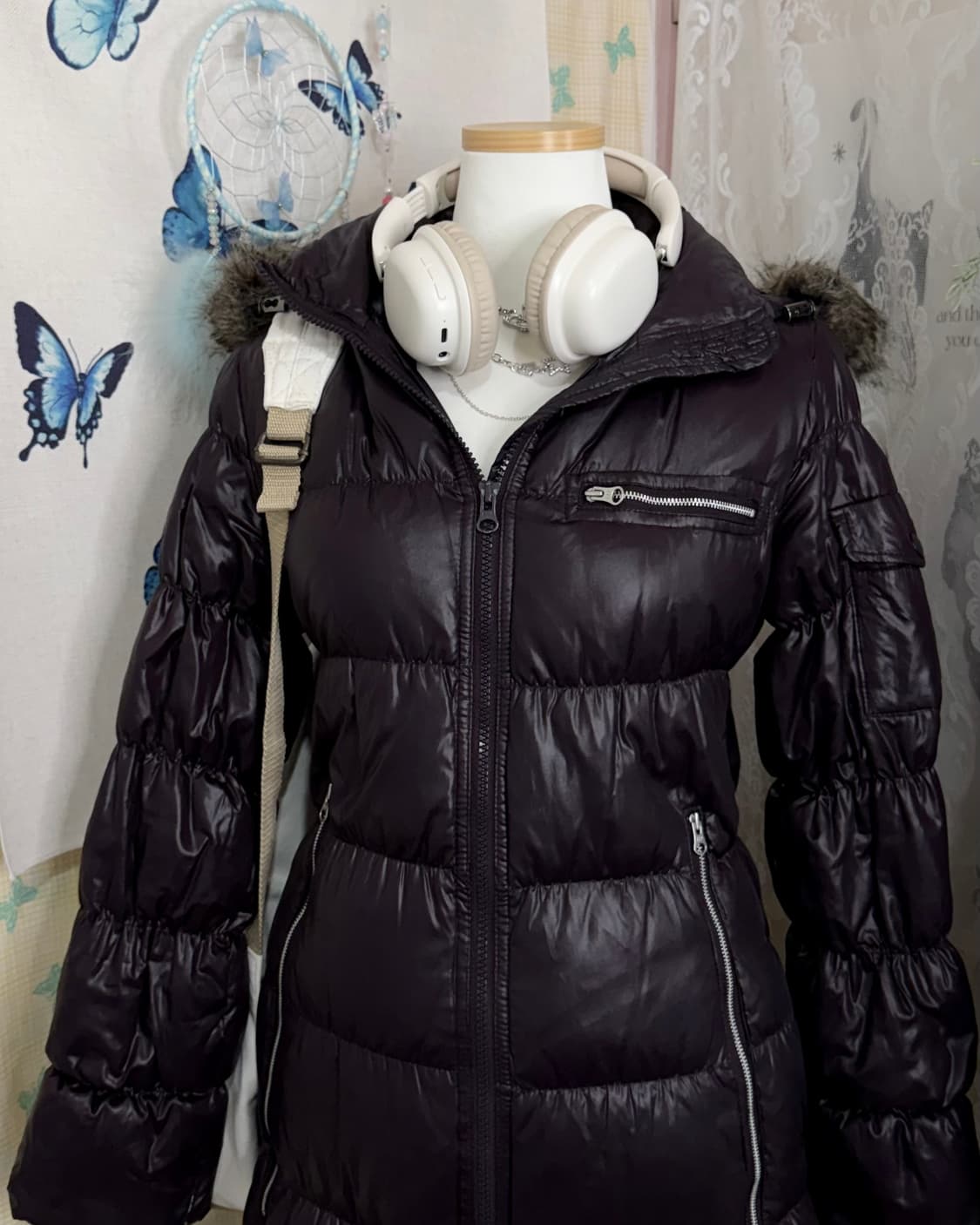 갭 딥 퍼플 롱 패딩 자켓 상품이미지3