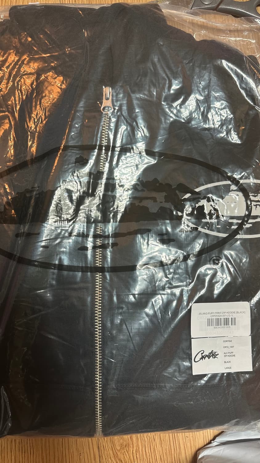 L) 코르테이즈 아일랜드 퍼프 프린트 집업 후드 자켓 블랙 상품이미지3