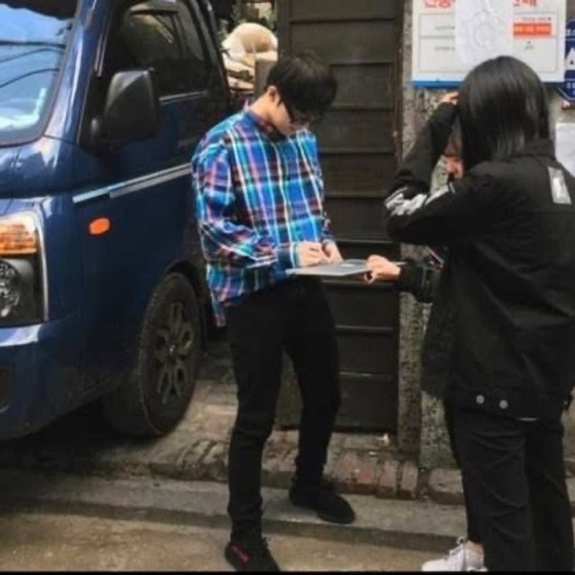 디네댓 기리보이 셔츠 체크 플란넬 상품이미지1