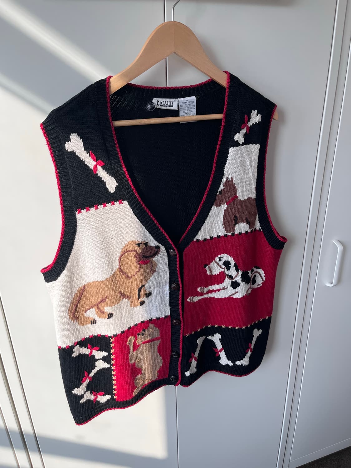 Capacity 강아지 조각 패치 조끼 니트 가디건  상품이미지8