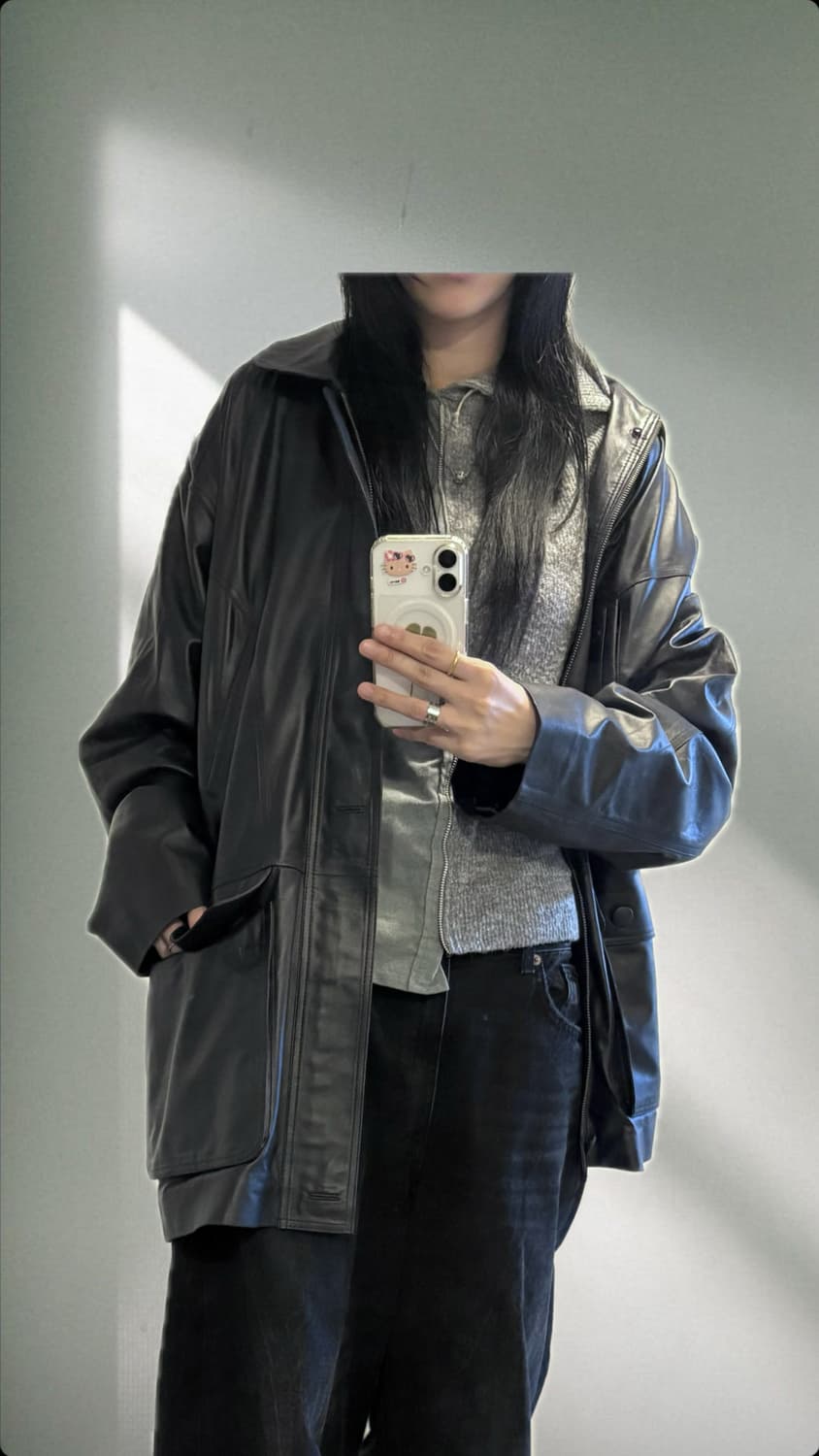 japan vintage leather jacket 상품이미지3