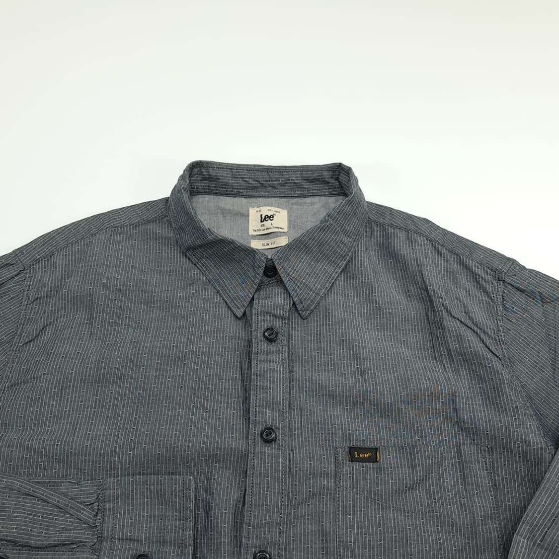 CN679 L LEE 리 도트 핀스트라이프 슬림핏 긴팔 셔츠 남방 상품이미지3