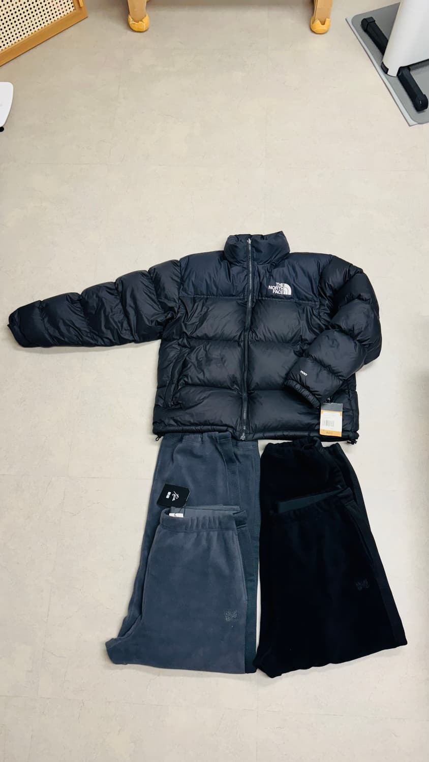 니들스 유니클로 와이드 플리스팬츠 xxl 블랙, 그레이 상품이미지1