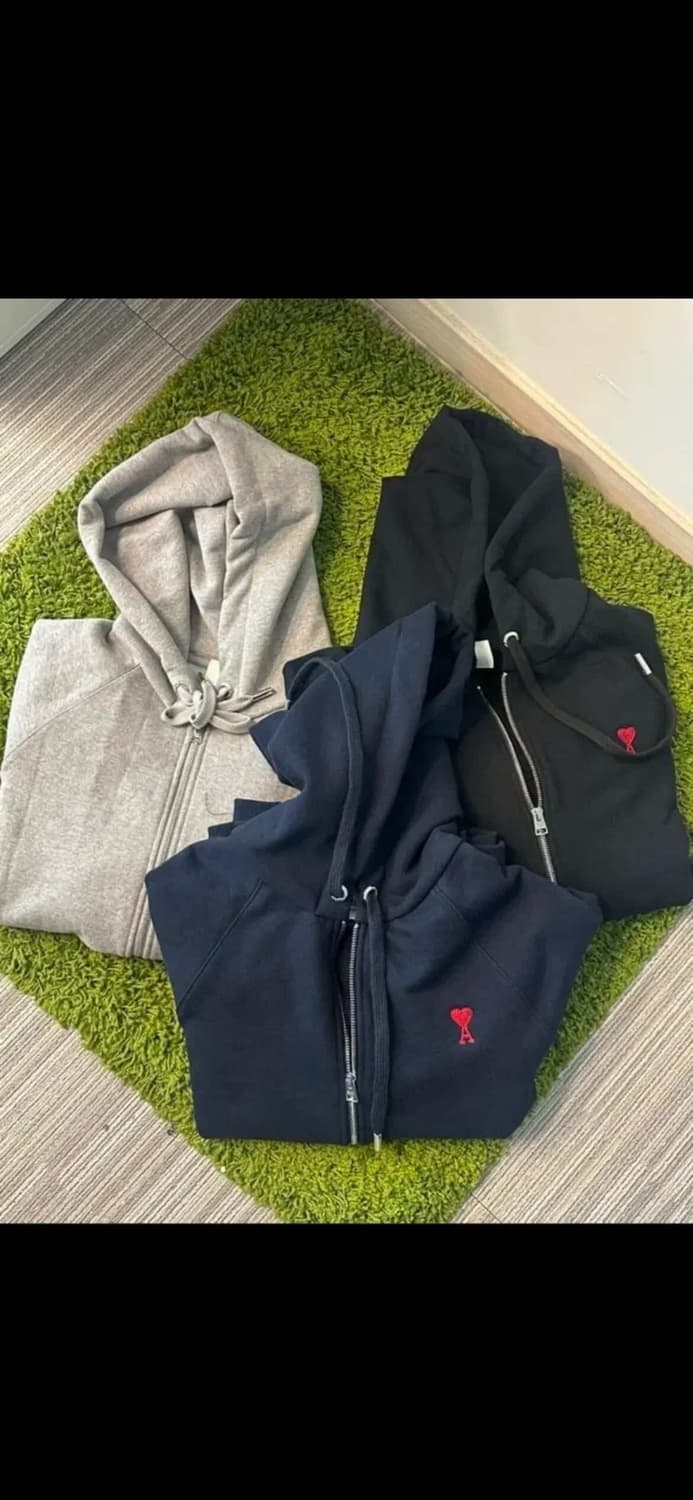 🔥[새상품/QR정품]🔥아미 후드집업 스몰로고 블랙,그레이, 네이비  상품이미지2