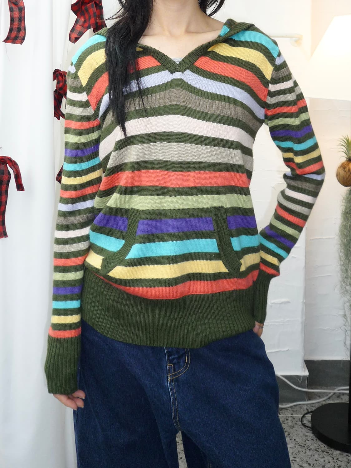 Color stripe hoodie knit 상품이미지2