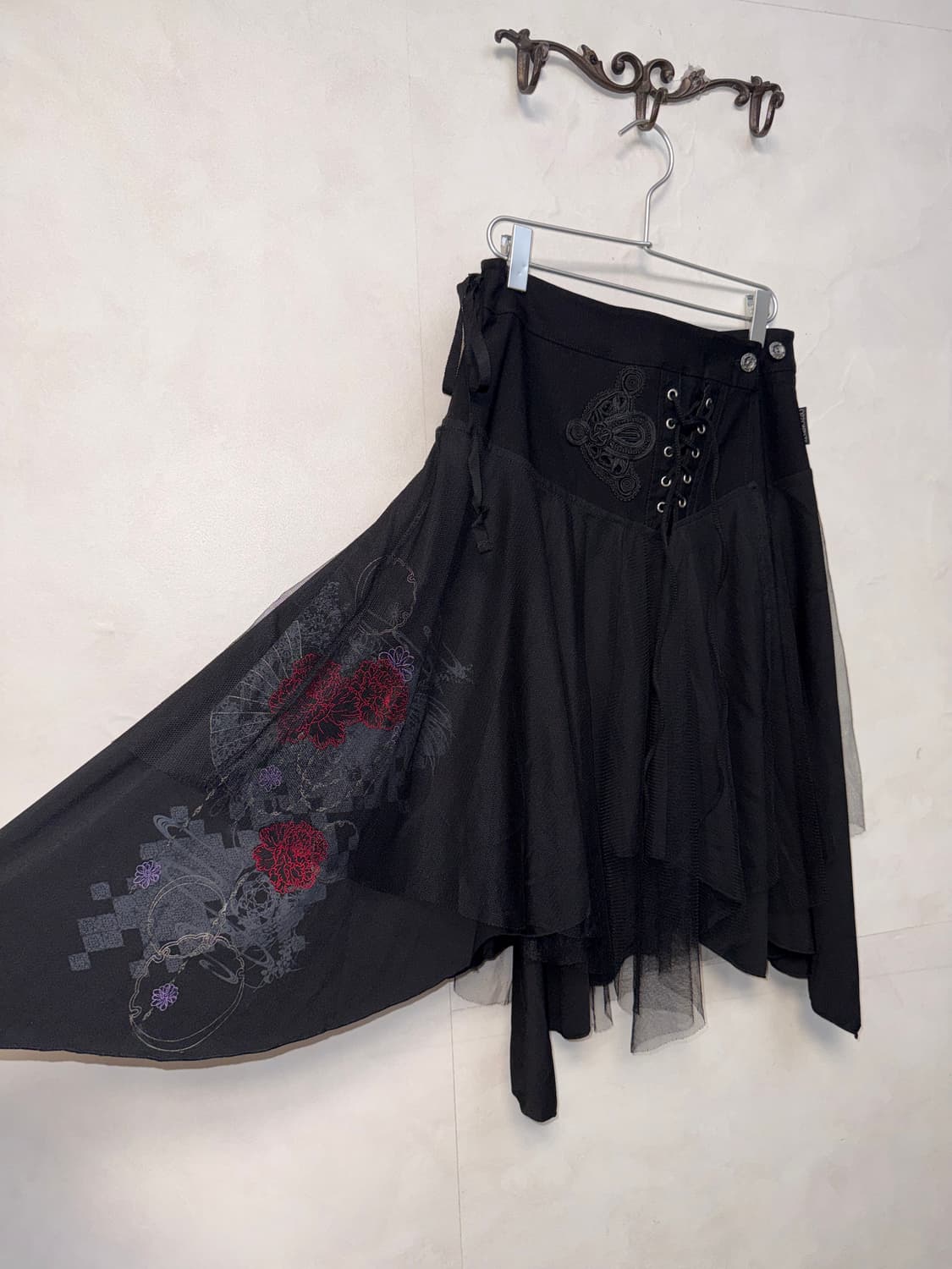 OZZONESTE oriental floral laceup wrap sk 상품이미지3