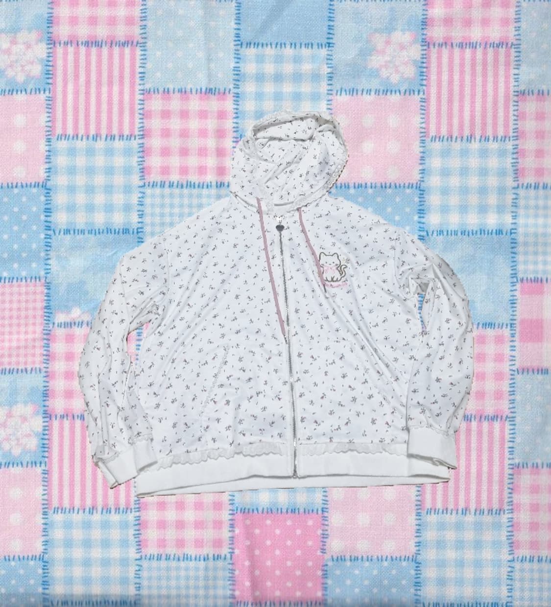 빈티지 자수 꽃무늬 후드집업 모리걸 y2k 상품이미지1