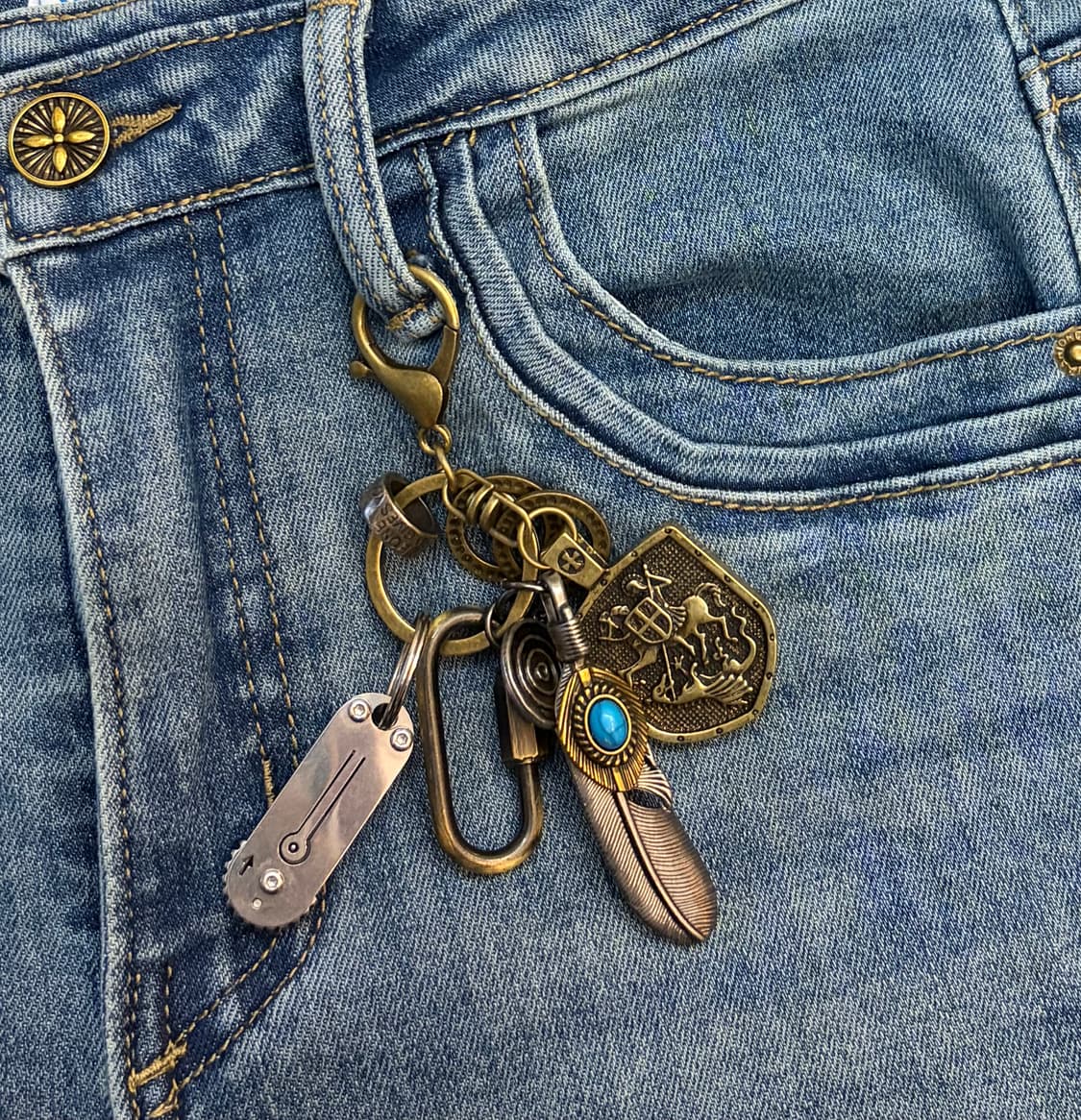 터키석 & 실드 빈티지 키링 상품이미지5