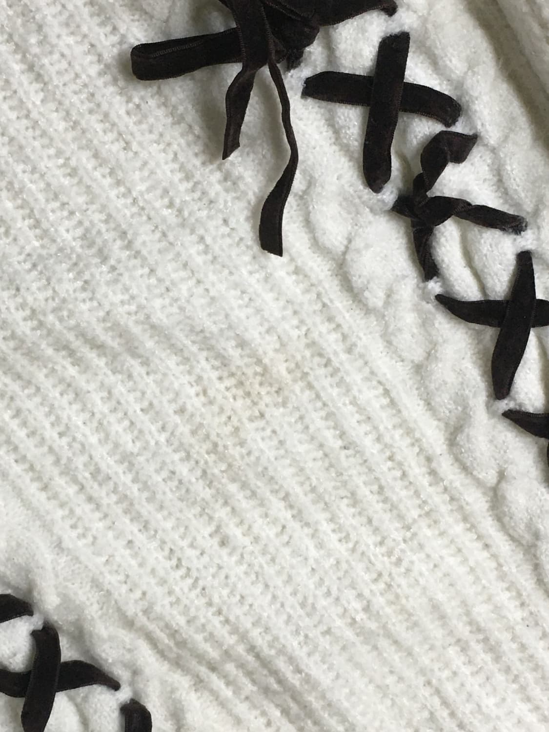 엑시즈팜 꽈배기 아일렛 오프숄더 니트 원피스 라떼 히메 갸루 러블리 로걀 상품이미지3