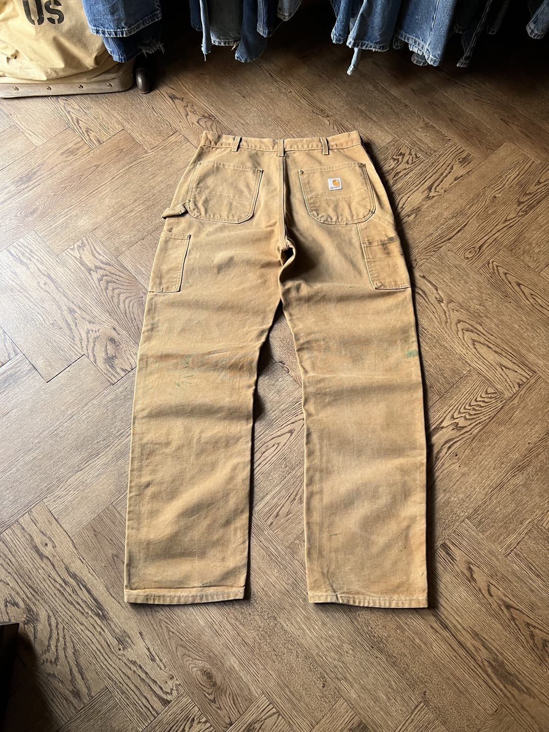 [34]칼하트 Made in USA 더티워싱 브라운 더블니 워크 팬츠 상품이미지2