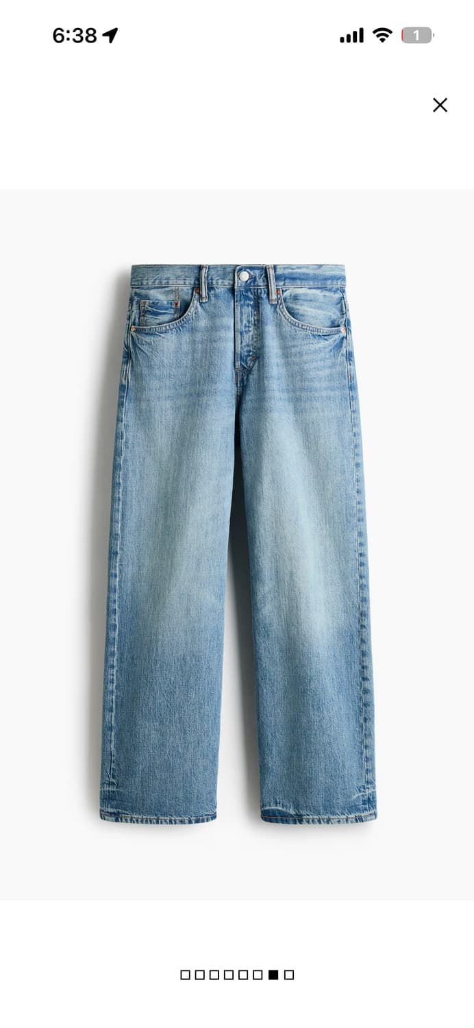 H&M 루즈 스트레이트 데님 팬츠 라이트 데님 블루 33/30 상품이미지1