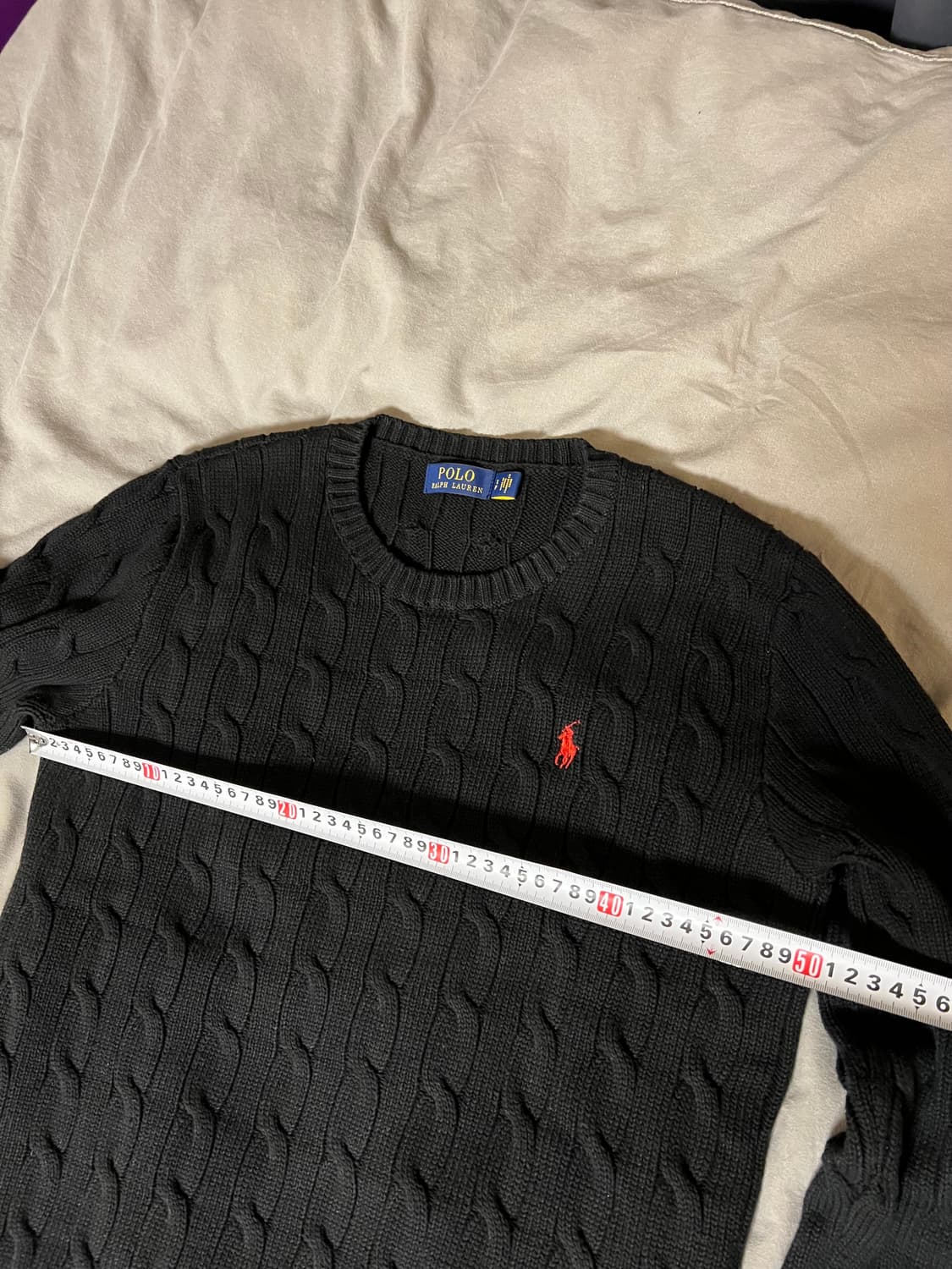 폴로 랄프로렌 케이블 괘배기 니트 블랙 S 상품이미지7