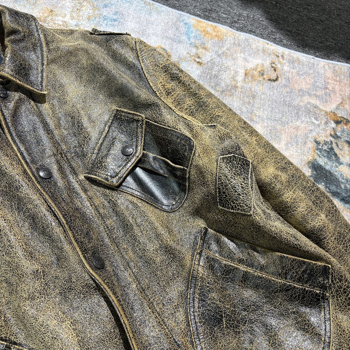 아르마니 90s 빈티지 가죽자켓 상품이미지2