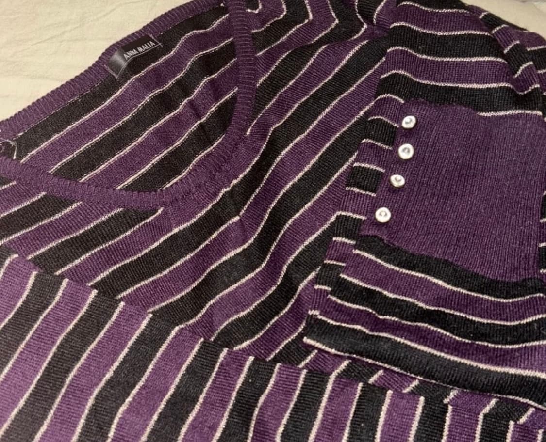 Japanese vintage stripe knit 야노 아야네깔 🖤 상품이미지3