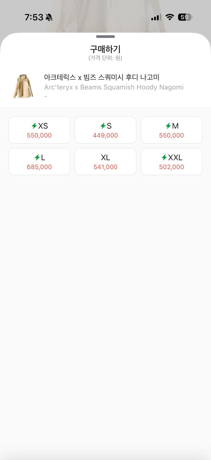 아크테릭스 빔즈 스쿼미시 후디 나고미 xxl 상품이미지8