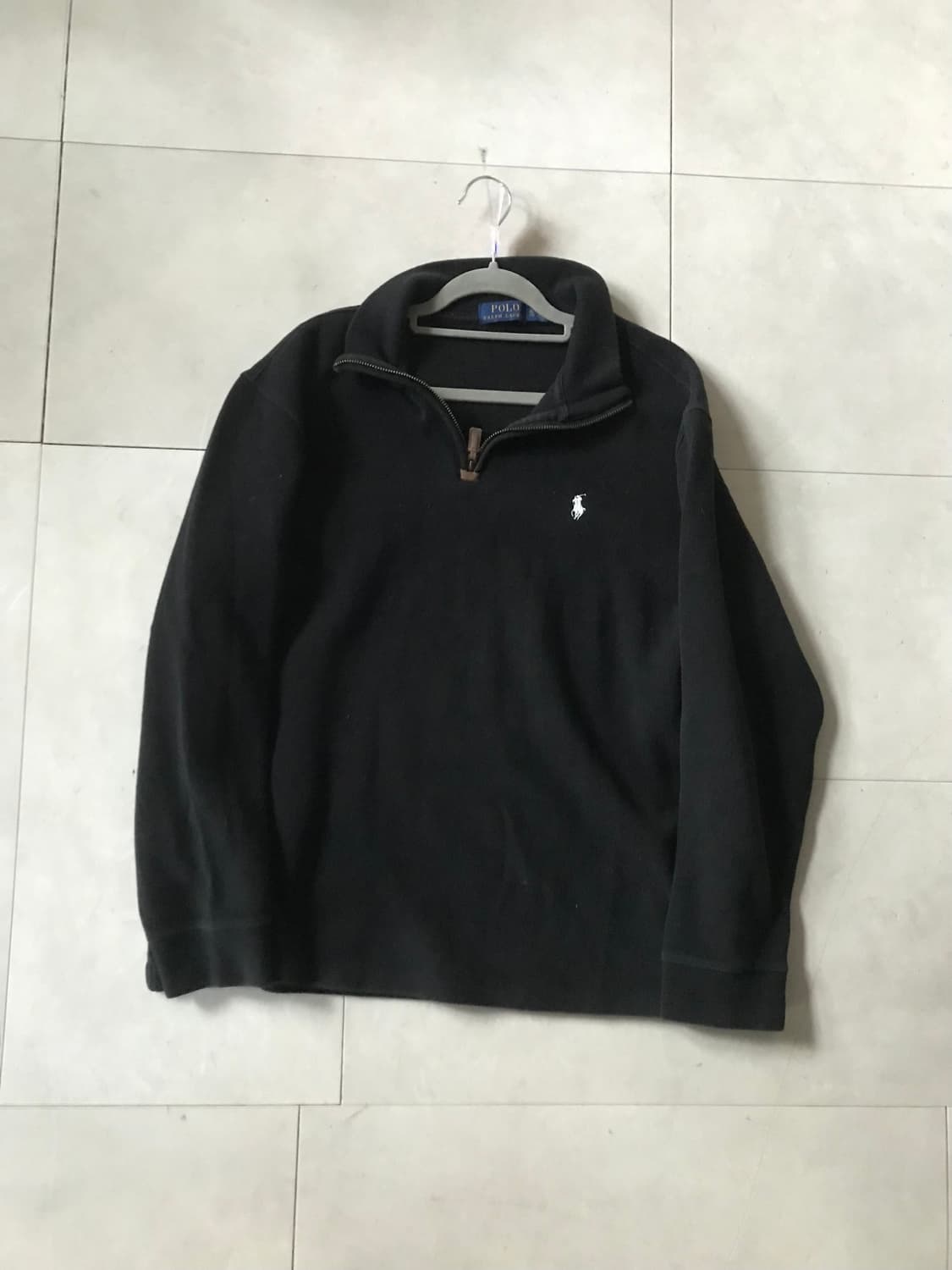 폴로 블랙 코튼 반집업 상품이미지6