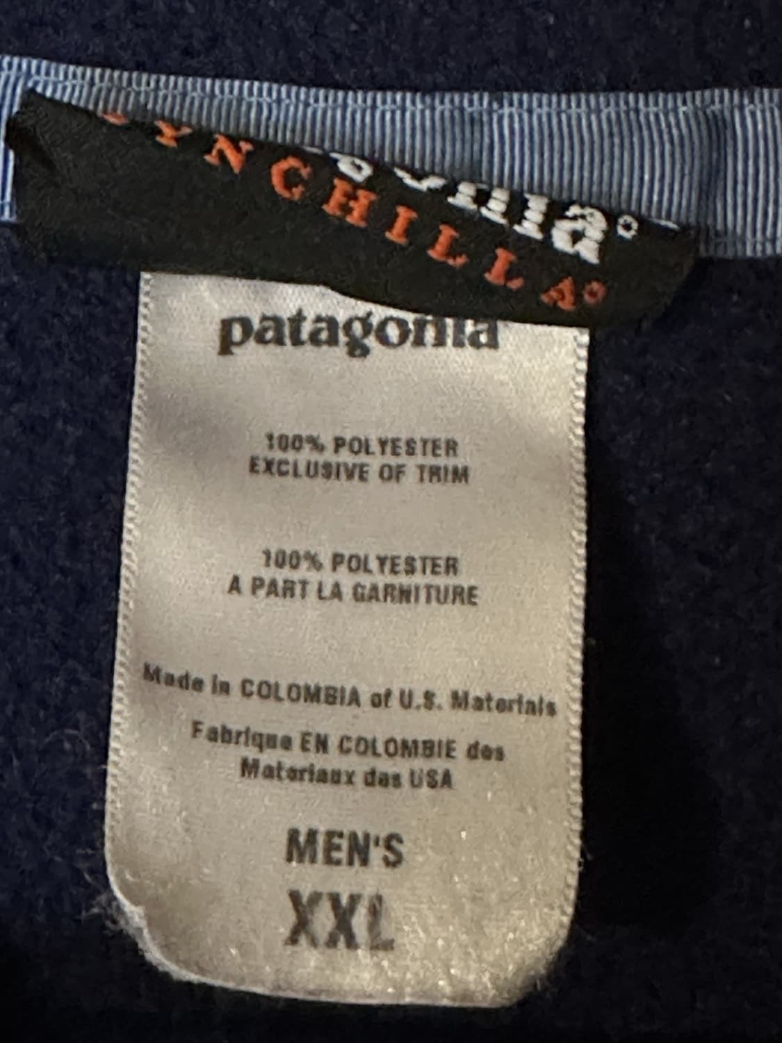 00s 파타고니아 신칠라 스냅-T 네이비/화이트 패턴 콜롬비아 상품이미지2